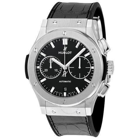 hublot classic fusion black dial chronograph titanium automatic men& 39|Hublot classic fusion review.